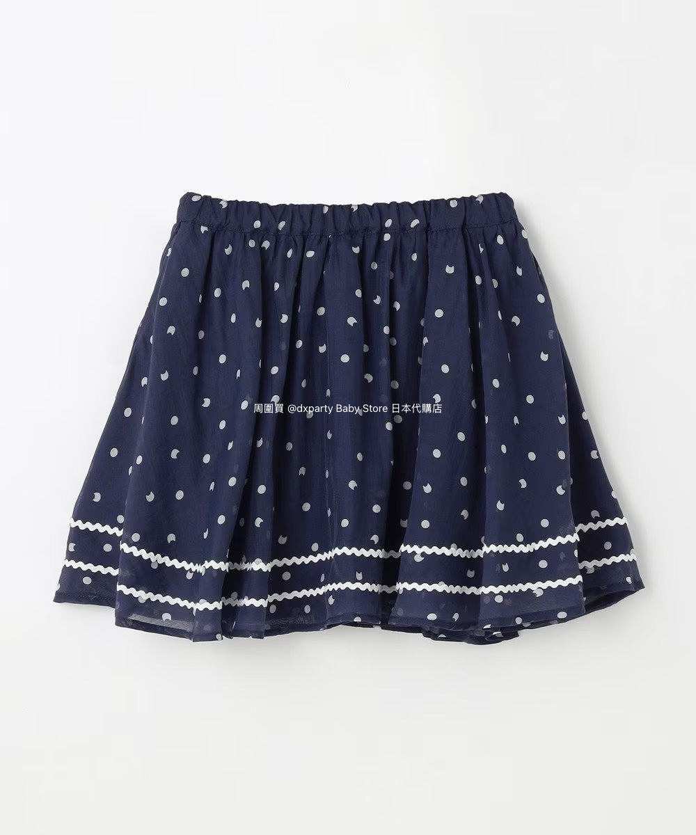 Japanese children's clothing aF#a325 cat x polka dot skirt 110-160cm girls summer SKIRTS