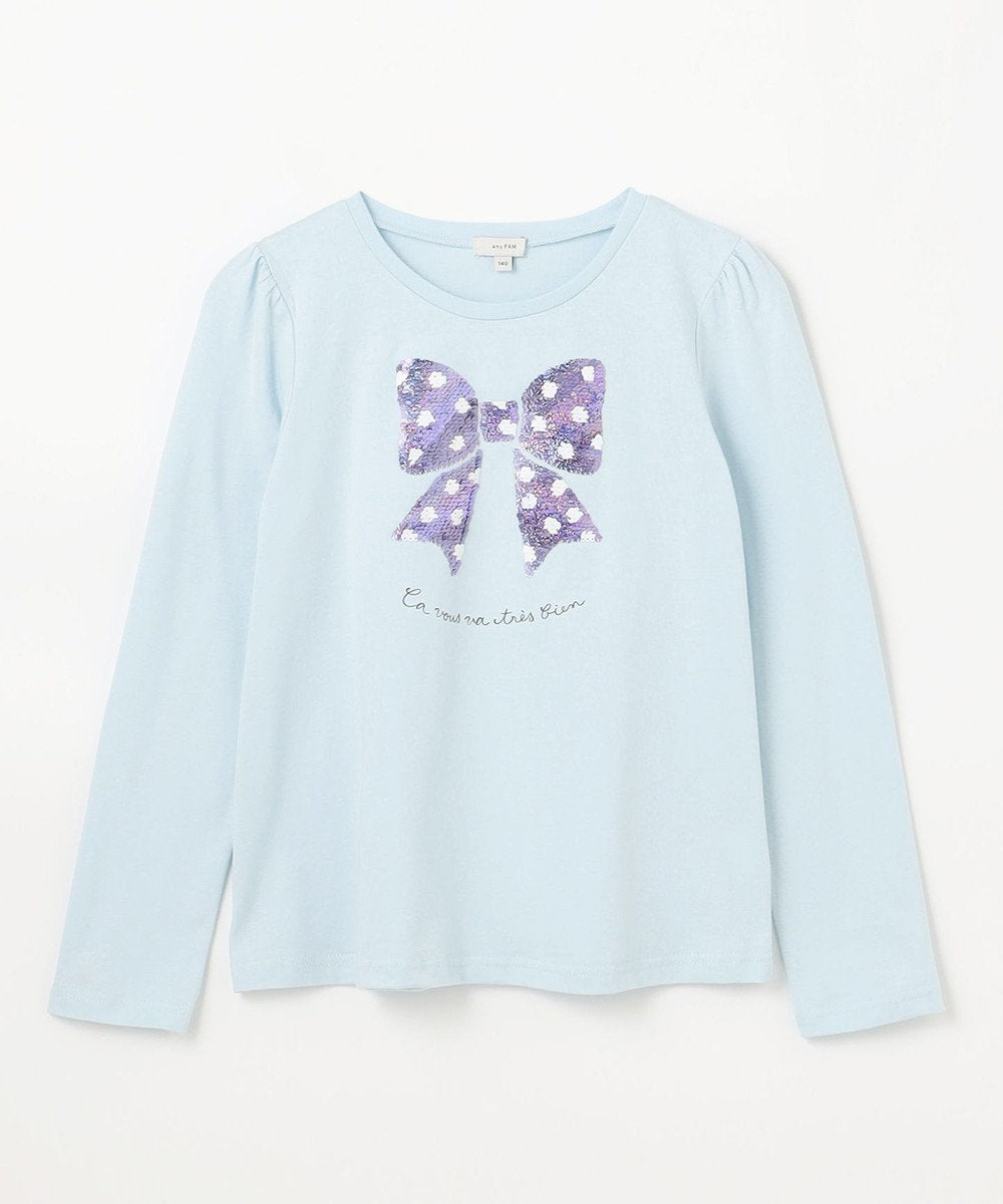 Japanese children's clothing aF#a325 double-sided sequined print top 100-140cm girls summer TOPS