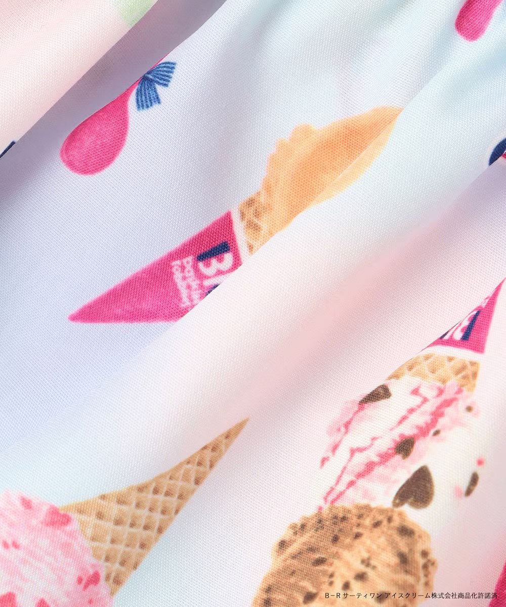 Japanese children's clothing aF#a325 x Baskin-Robbins layered ice cream culottes 100-140cm girls summer PANTS