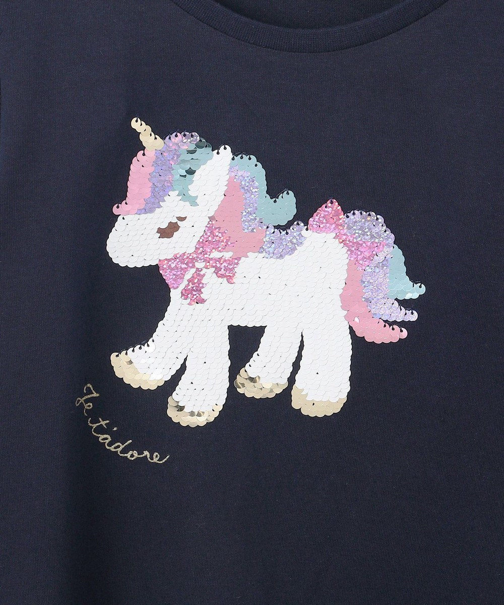 Japanese children's clothing aF#a325 double-sided sequined print top 100-140cm girls summer TOPS