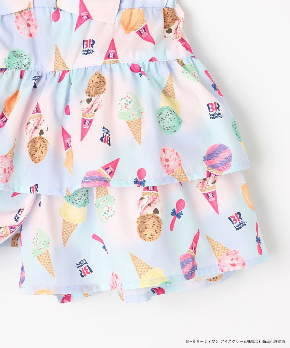 Japanese children's clothing aF#a325 x Baskin-Robbins layered ice cream culottes 100-140cm girls summer PANTS
