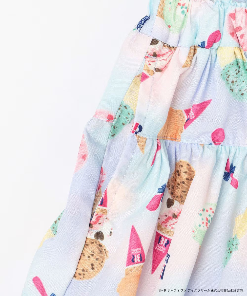 Japanese children's clothing aF#a325 x Baskin-Robbins layered ice cream culottes 100-140cm girls summer PANTS