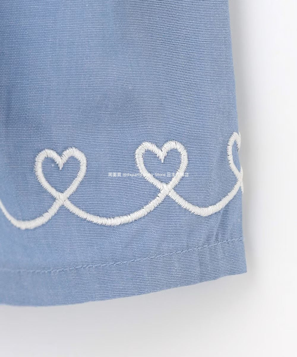 Japanese children's clothing aF#a325 Bowknot fake two-piece top 90-160cm girls summer TOPS
