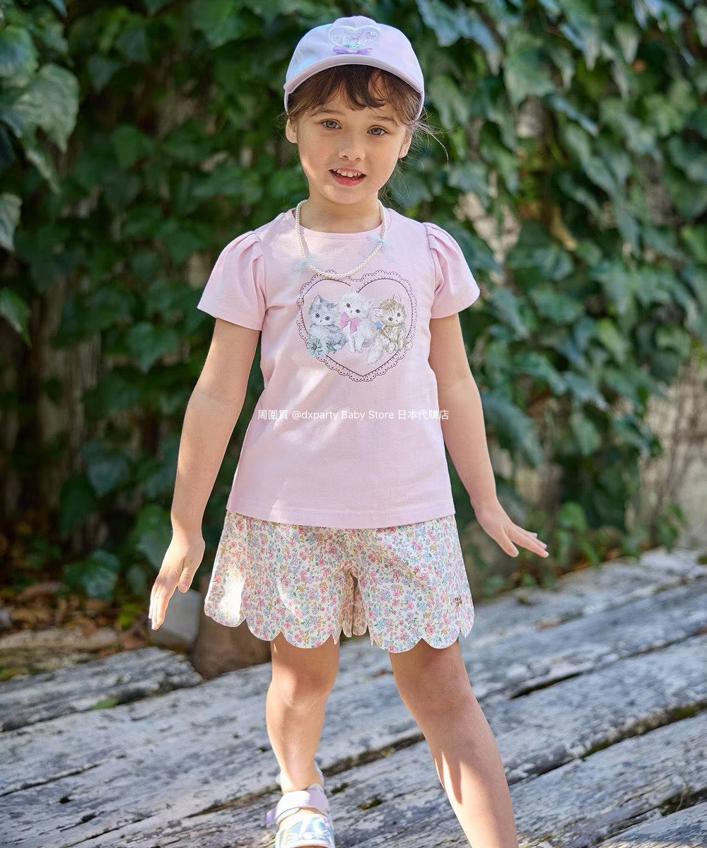 Japanese children's clothing aF#a325 scalloped hem shorts 100-160cm girls summer PANTS
