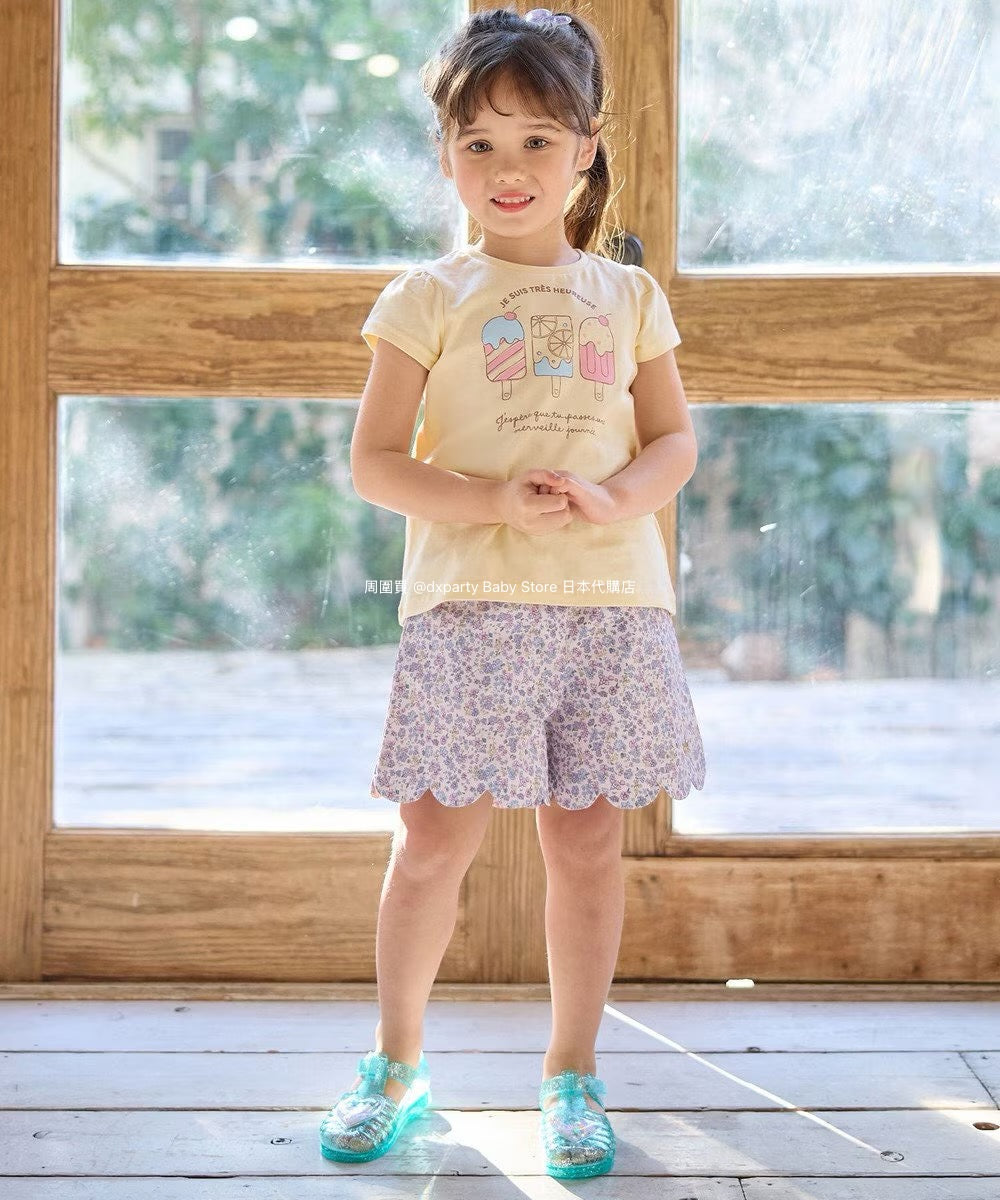 Japanese children's clothing aF#a325 printed short-sleeved top 90-160cm girls summer TOPS