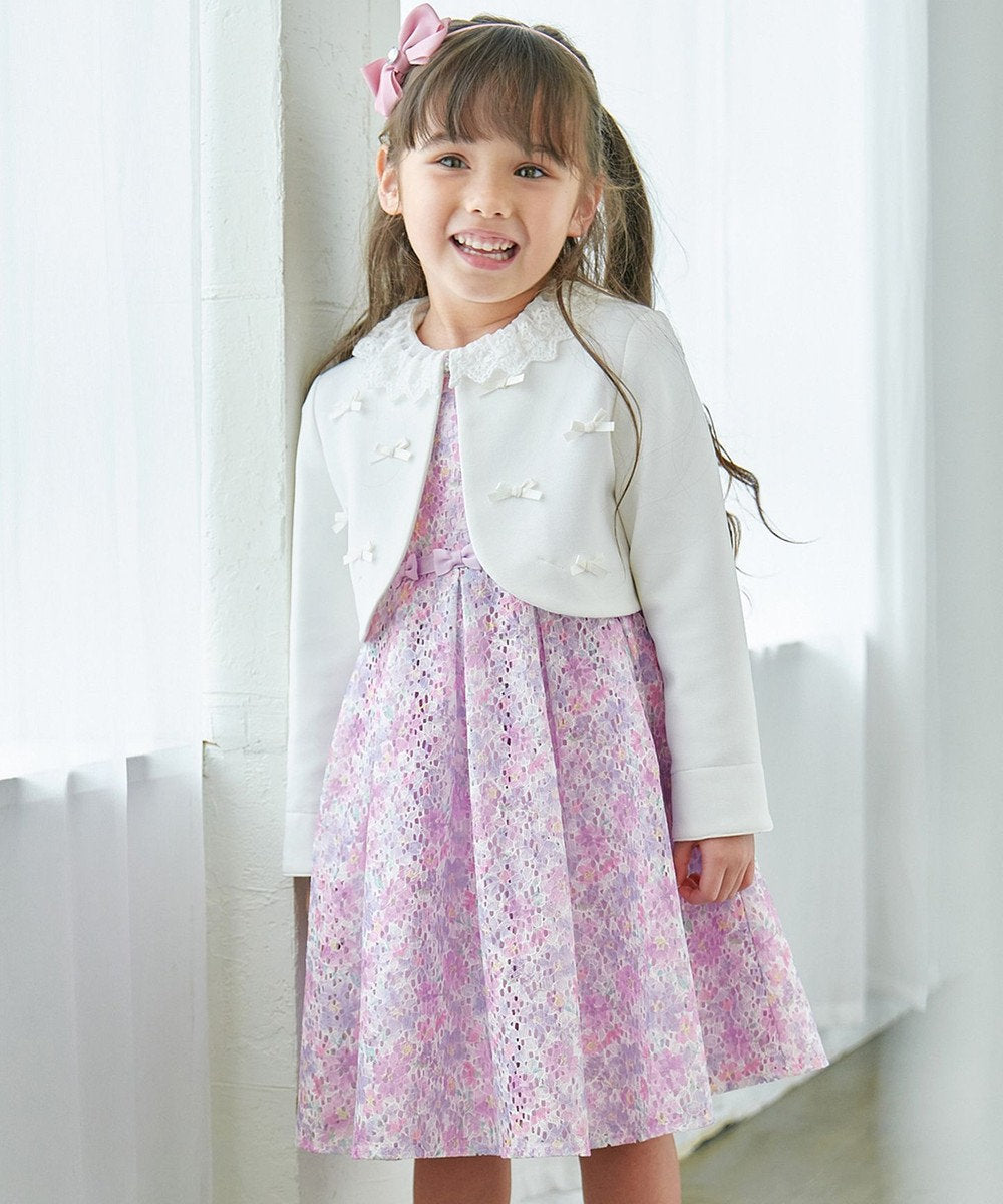 Japanese children's clothing aF#a325 printed lace dress 110-130cm girls summer dresses for interviews/banquets/performances