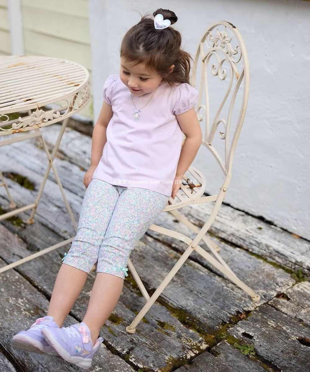 Japanese children's clothing aF#a325 necklace pattern short-sleeved top 90-160cm girls summer TOPS