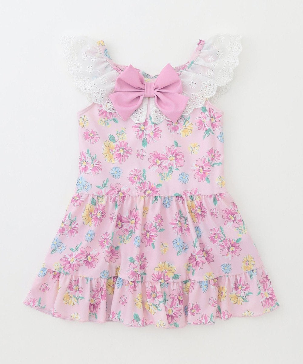 Japanese children's clothing aF#a325 UV protection lace pattern one-piece swimsuit 100-140cm girls summer play swimsuit special edition
