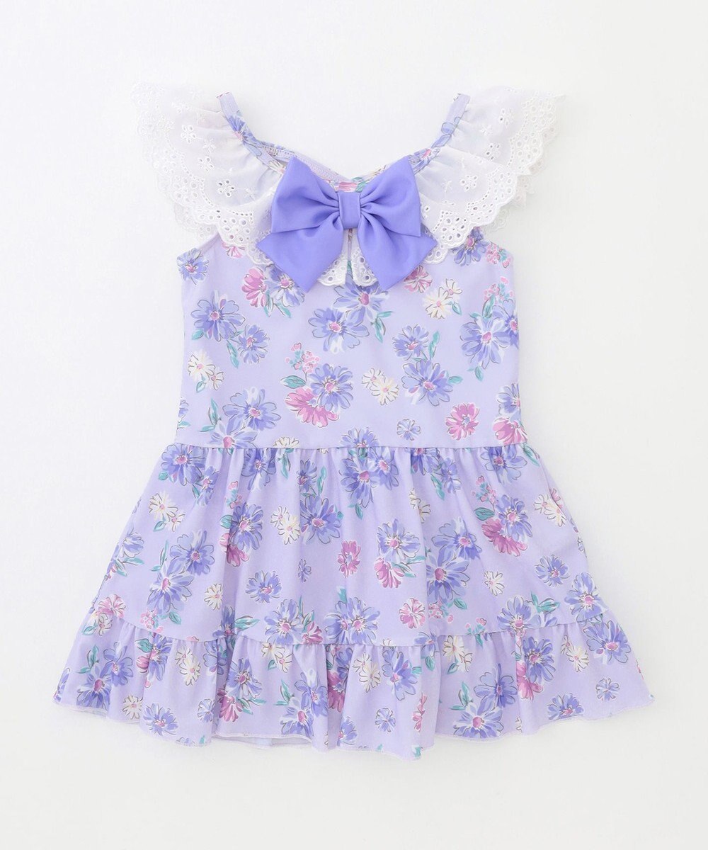 Japanese children's clothing aF#a325 UV protection lace pattern one-piece swimsuit 100-140cm girls summer play swimsuit special edition
