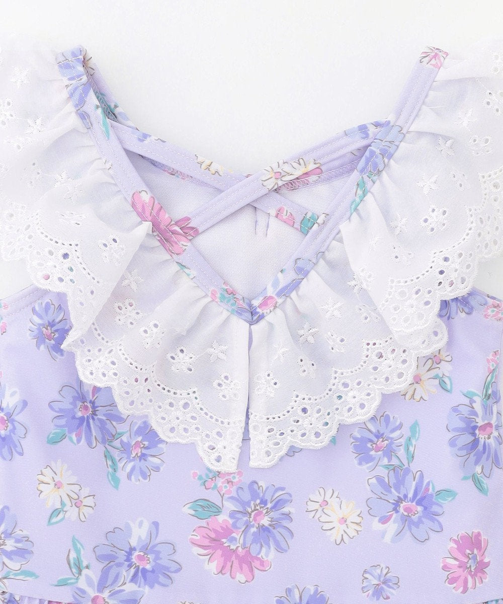 Japanese children's clothing aF#a325 UV protection lace pattern one-piece swimsuit 100-140cm girls summer play swimsuit special edition