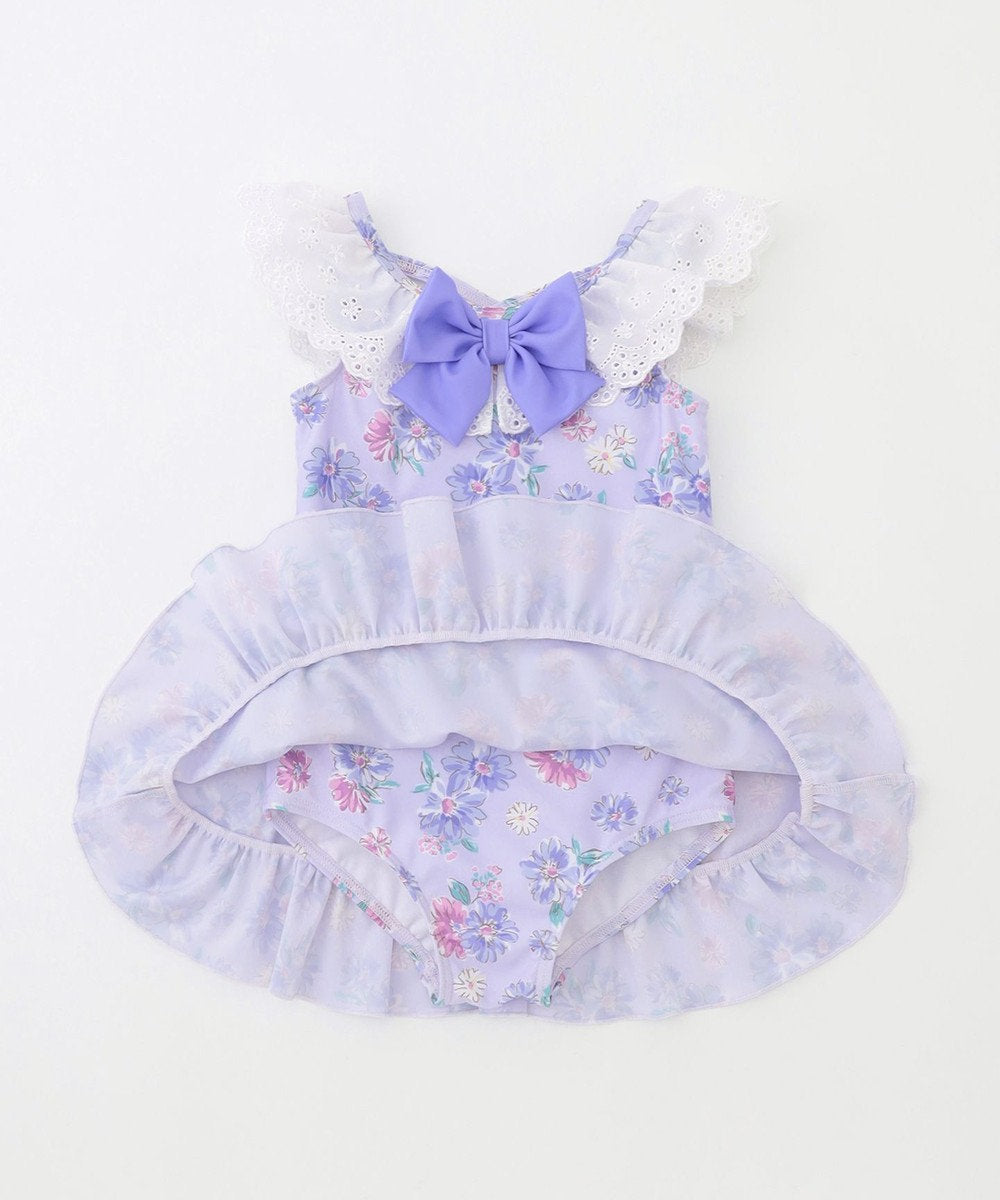 Japanese children's clothing aF#a325 UV protection lace pattern one-piece swimsuit 100-140cm girls summer play swimsuit special edition
