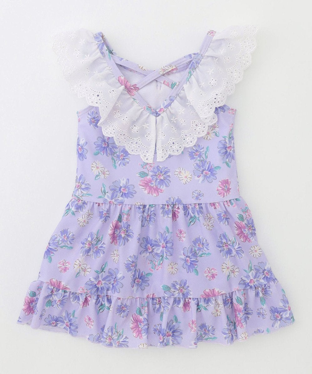 Japanese children's clothing aF#a325 UV protection lace pattern one-piece swimsuit 100-140cm girls summer play swimsuit special edition
