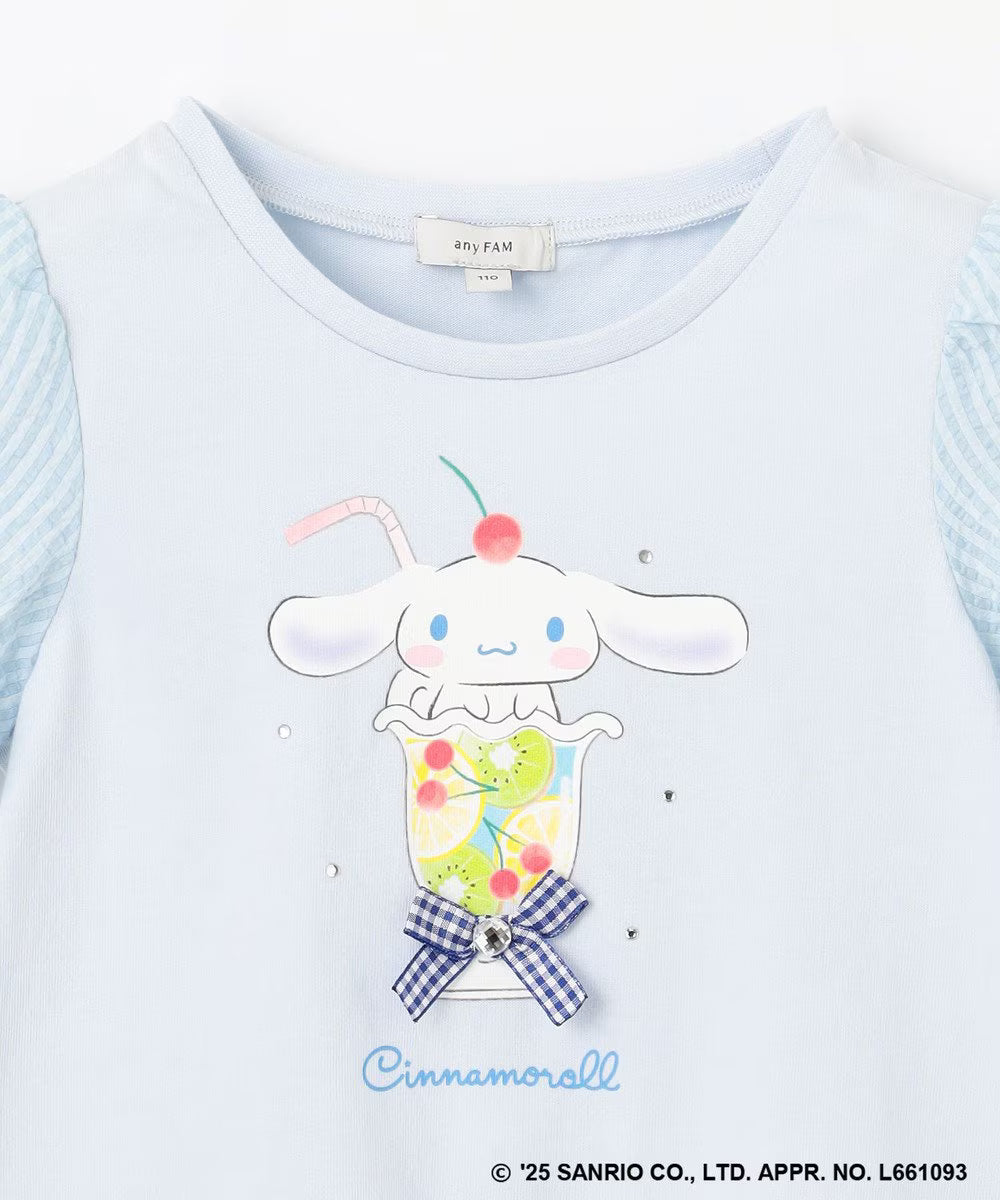 Japanese children's clothing aF#a325 x Sanrio cute palace sleeve top 90-150cm girls summer TOPS