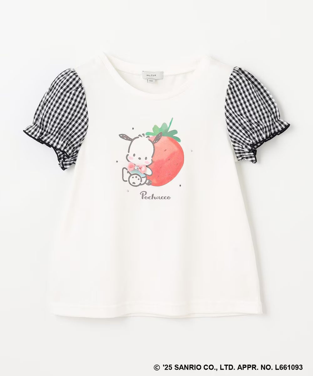 Japanese children's clothing aF#a325 x Sanrio cute palace sleeve top 90-150cm girls summer TOPS