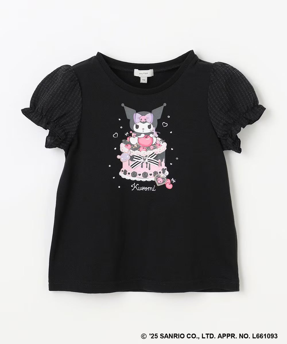 Japanese children's clothing aF#a325 x Sanrio cute palace sleeve top 90-150cm girls summer TOPS