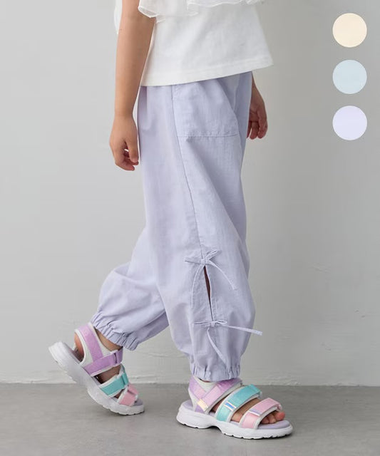 日本童裝 aF#a325 吸水速乾 蝴蝶結工裝長褲 110-160cm 女童款 夏季 PANTS