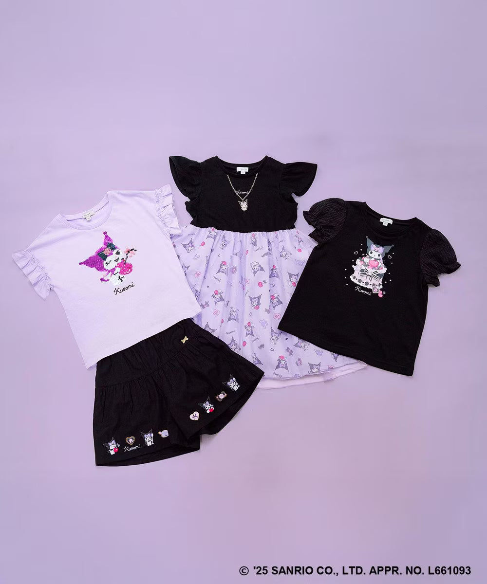 Japanese children's clothing aF#a325 x Sanrio cute palace sleeve top 90-150cm girls summer TOPS