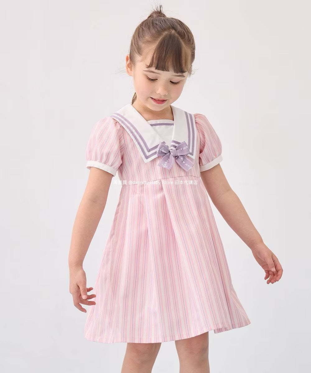 Japanese children's clothing aF#a325 preppy style dress 110-160cm girls summer dresses for interviews/banquets/performances