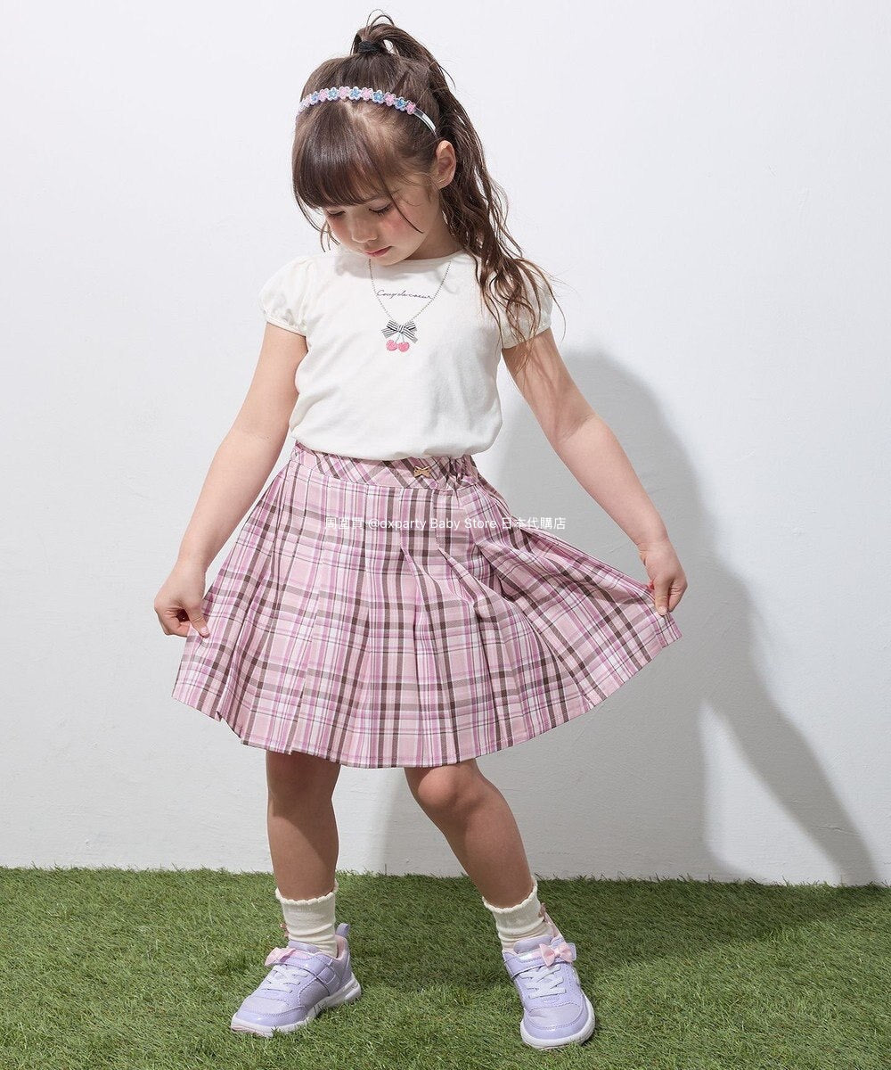 Japanese children's clothing aF#a325 necklace pattern short-sleeved top 90-160cm girls summer TOPS