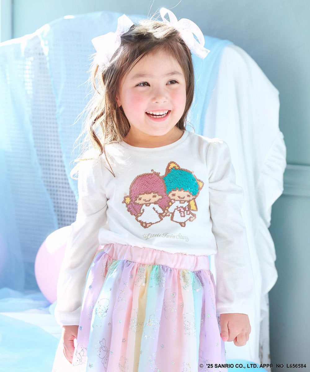 Japanese children's clothing aF#a325 Little Twin Stars 2Way sequined long-sleeved top 100-140cm girls summer TOPS
