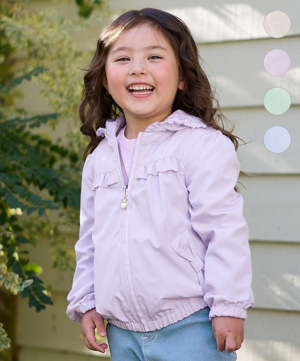 Japanese children's clothing aF#a325 2Way waterproof series double-sided two-wear cute floral lined hooded jacket 100-160cm girls summer outerwear