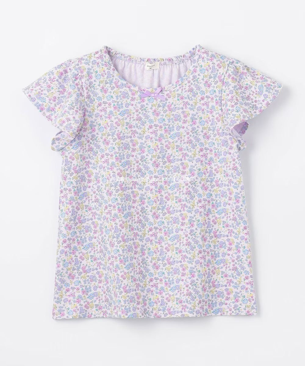 Japanese children's clothing aF#a325 floral short top 90-140cm girls summer TOPS