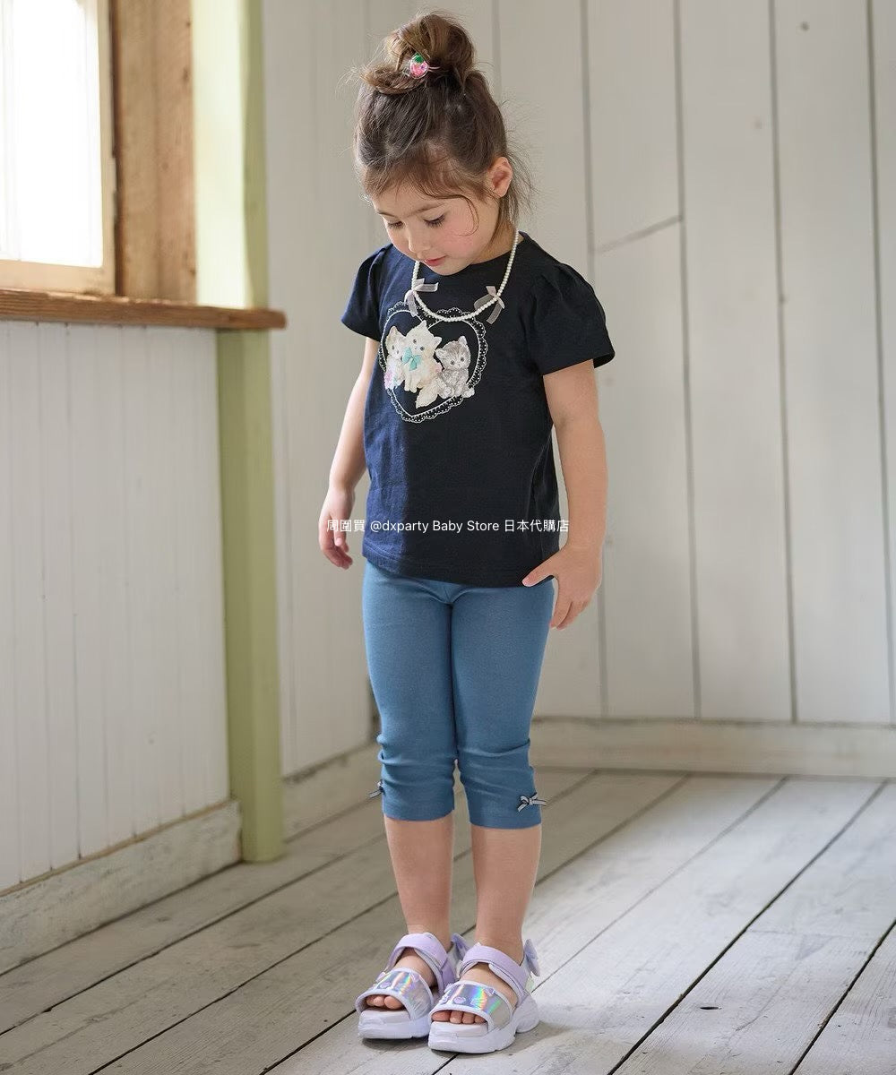 Japanese children's clothing aF#a325 stretch leggings 90-130cm girls summer PANTS