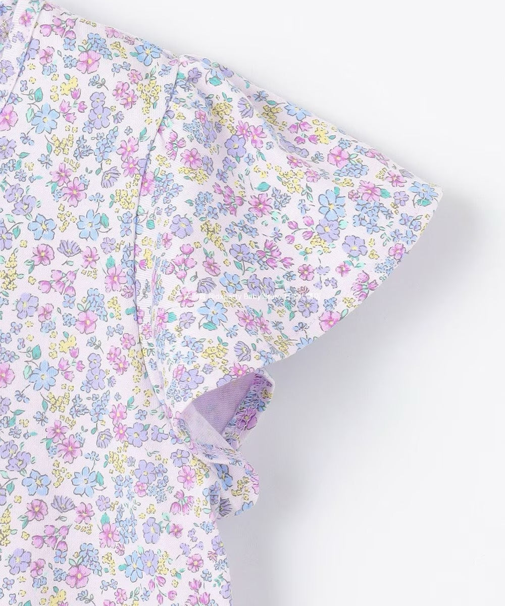 Japanese children's clothing aF#a325 floral short top 90-140cm girls summer TOPS