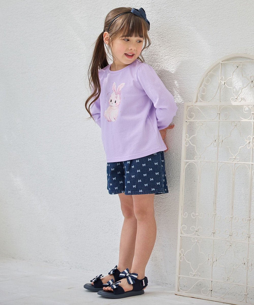 Japanese children's clothing aF#a325 denim pleated shorts 110-160cm girls summer PANTS