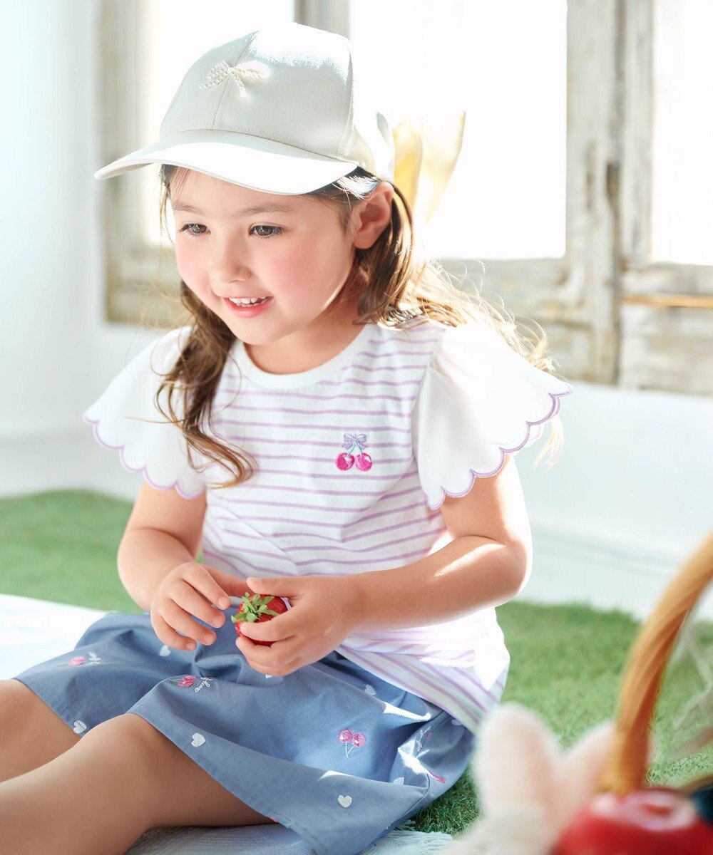 Japanese children's clothing aF#a325 lace sleeve top 100-150cm girls summer TOPS