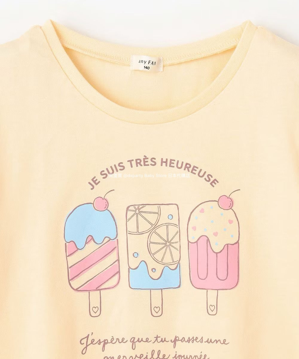 Japanese children's clothing aF#a325 printed short-sleeved top 90-160cm girls summer TOPS