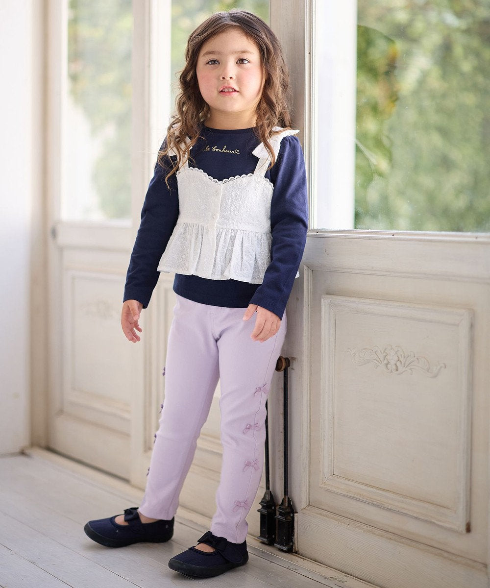 Japanese children's clothing aF#a325 bow tie camisole two-piece suit 110-160cm girls summer TOPS
