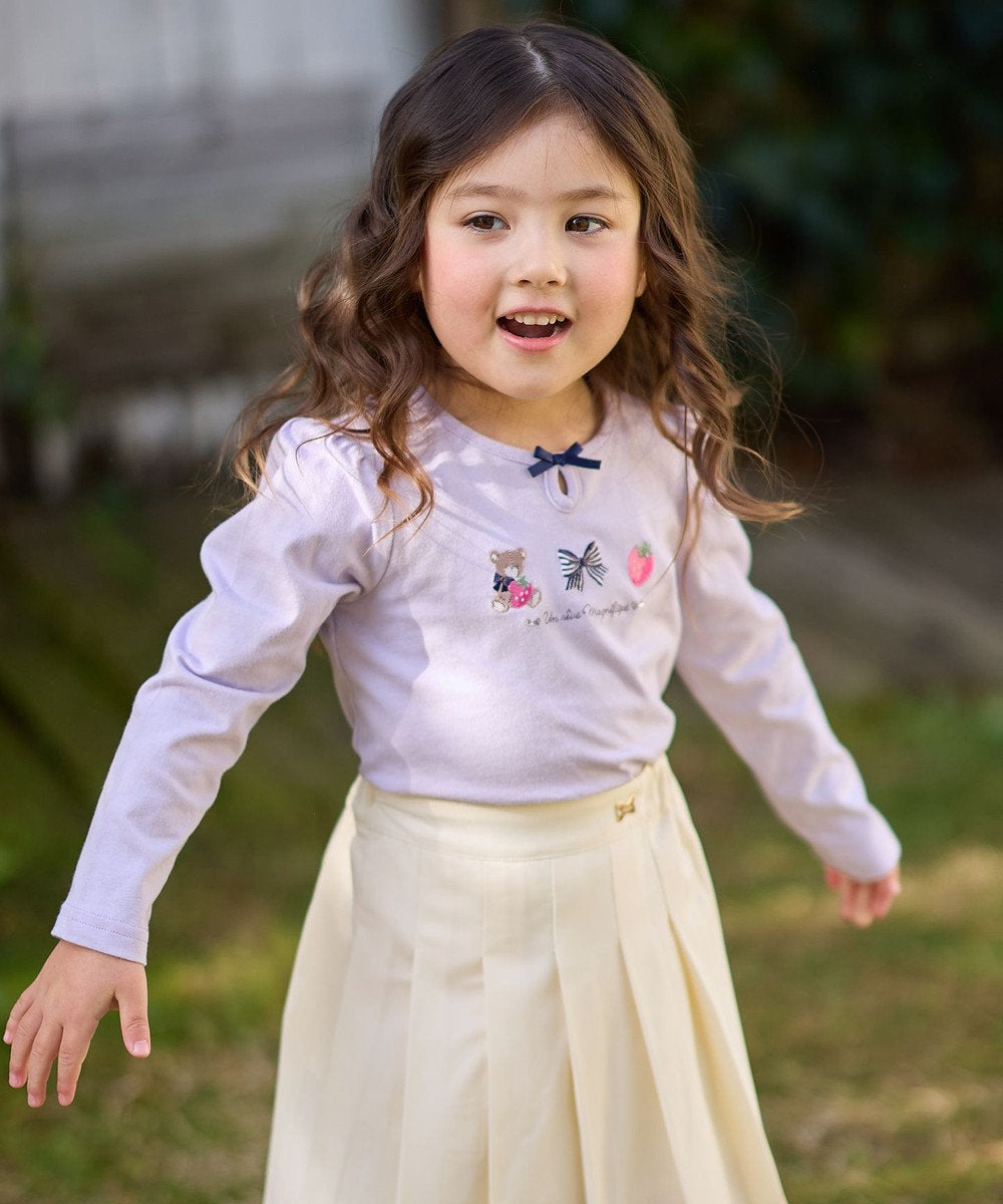 Japanese children's clothing aF#a325 cute embroidery pattern top 110-160cm girls summer TOPS