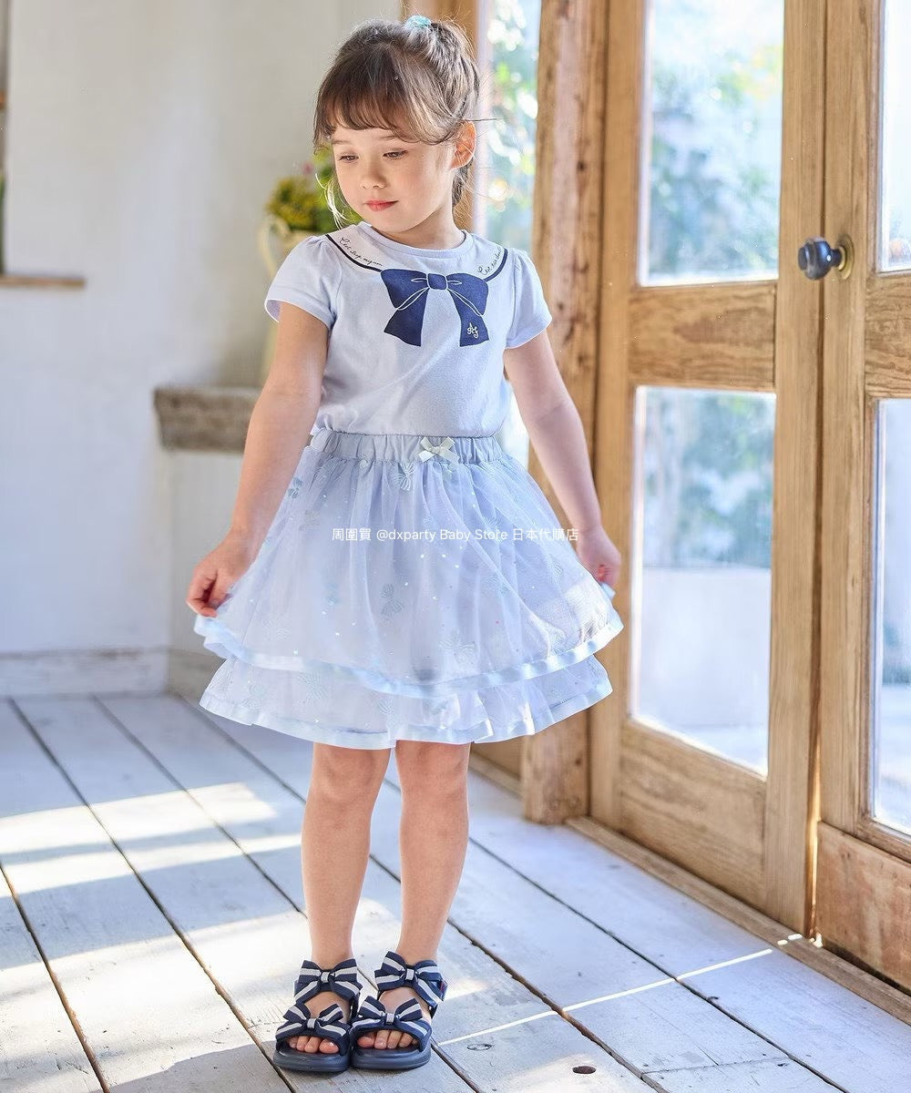 Japanese children's clothing aF#a325 printed short-sleeved top 90-160cm girls summer TOPS