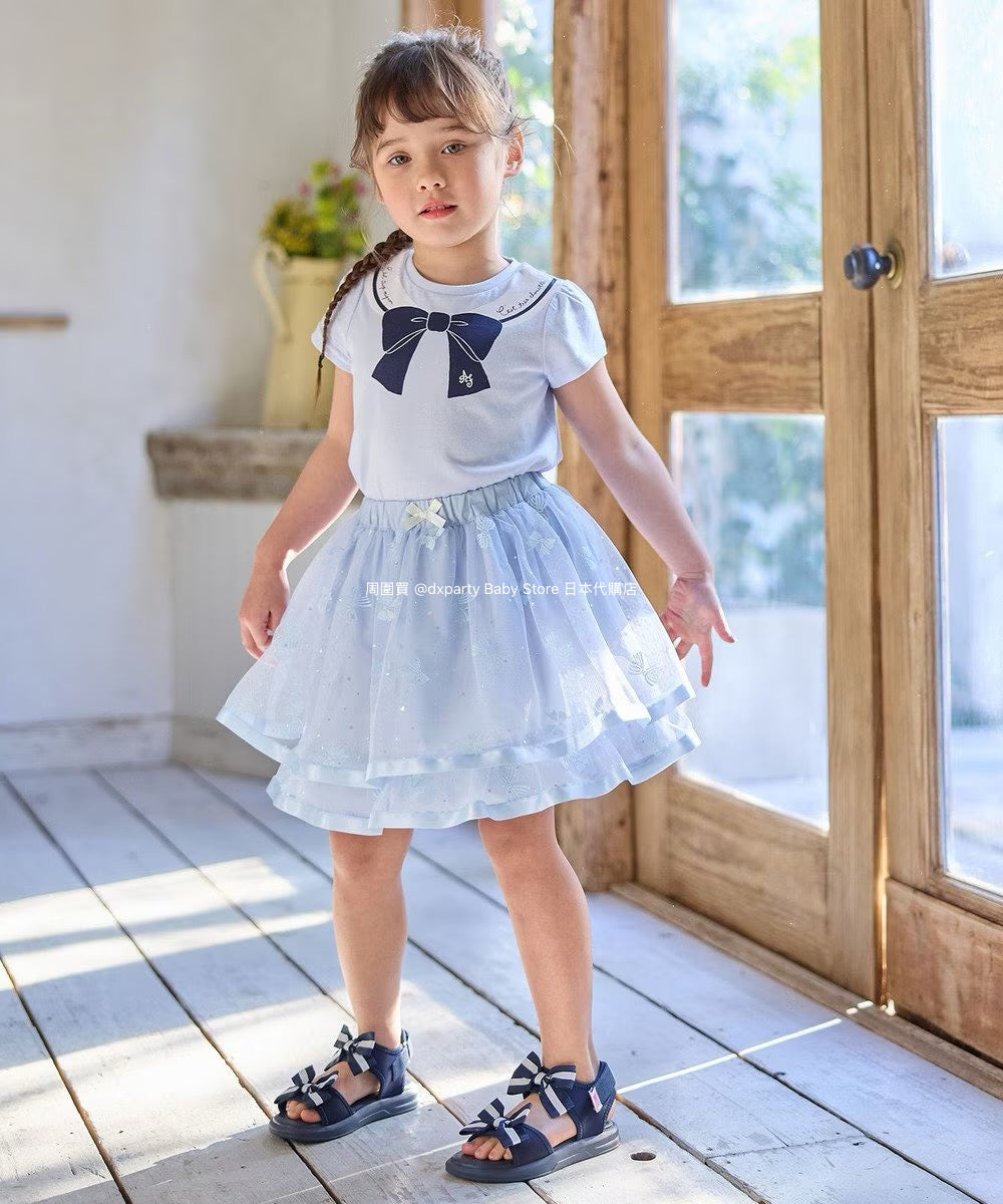 Japanese children's clothing aF#a325 printed short-sleeved top 90-160cm girls summer TOPS