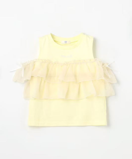 日本童裝 aF#a325 接觸冷感 3Way 露肩薄紗上衣 110-150cm 女童款 夏季 TOPS