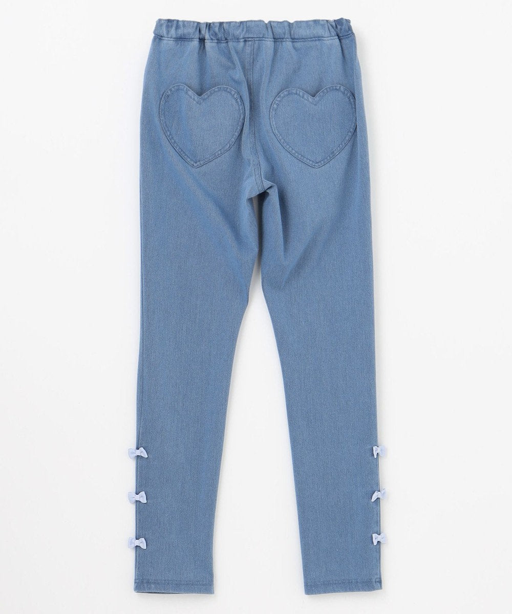 Japanese children's clothing aF#a325 bow skinny jeans 100-140cm girls summer PANTS