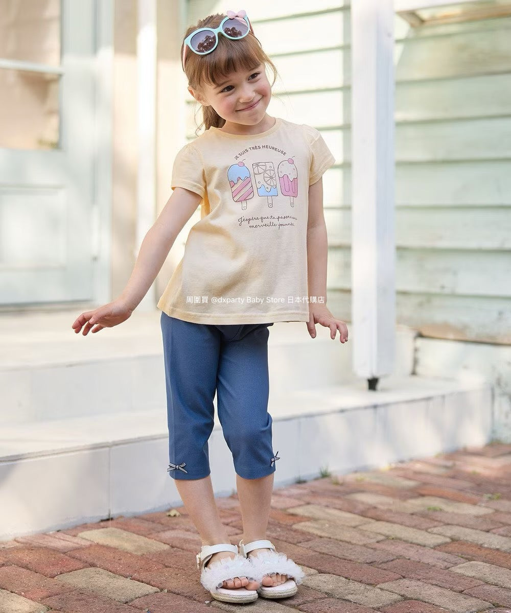 Japanese children's clothing aF#a325 printed short-sleeved top 90-160cm girls summer TOPS