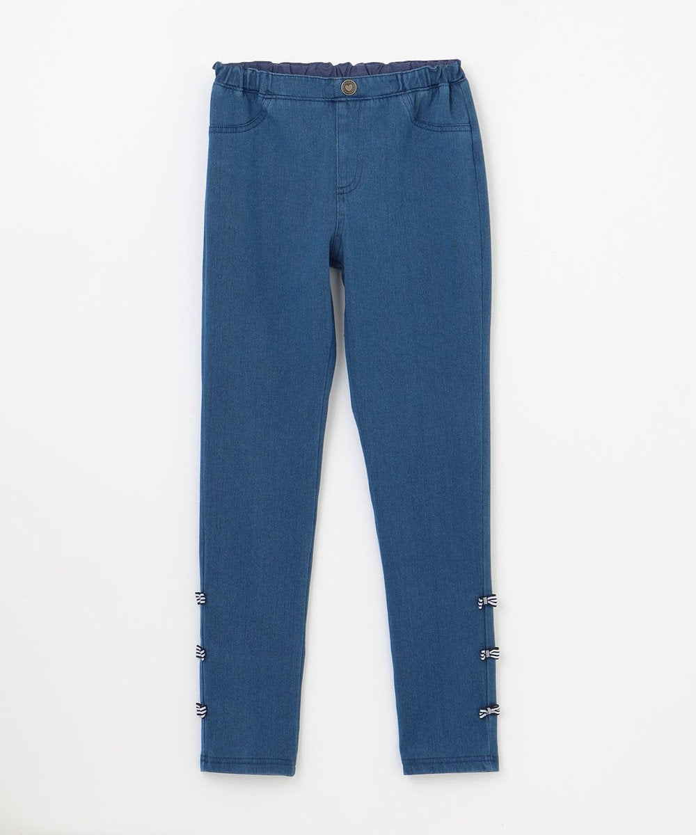 Japanese children's clothing aF#a325 bow skinny jeans 100-140cm girls summer PANTS