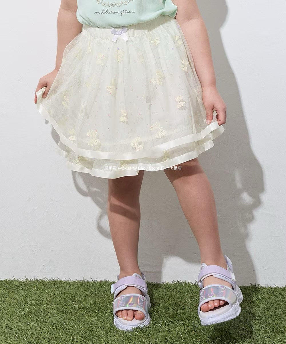 Japanese children's clothing aF#a325 bow tulle short skirt 110-150cm girls summer dresses