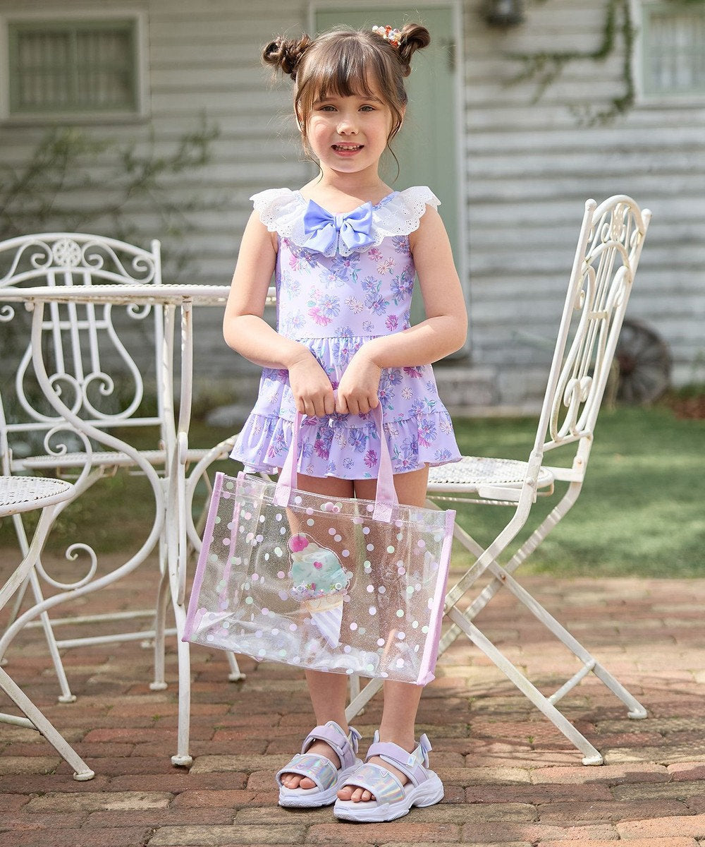 Japanese children's clothing aF#a325 UV protection lace pattern one-piece swimsuit 100-140cm girls summer play swimsuit special edition