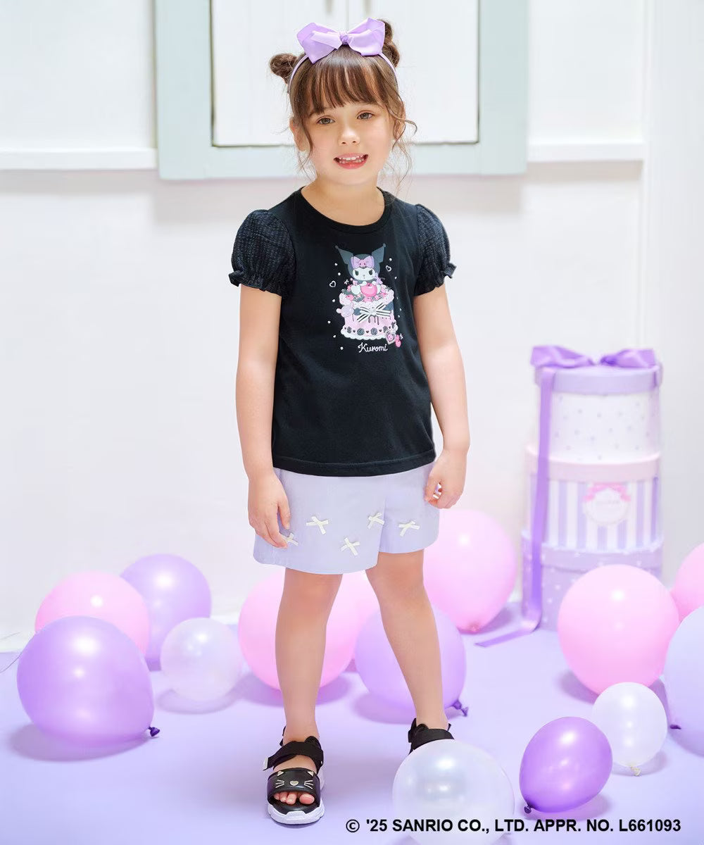 Japanese children's clothing aF#a325 x Sanrio cute palace sleeve top 90-150cm girls summer TOPS