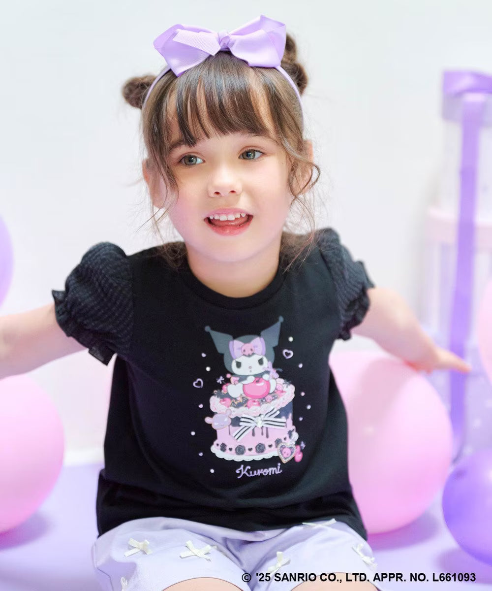 Japanese children's clothing aF#a325 x Sanrio cute palace sleeve top 90-150cm girls summer TOPS