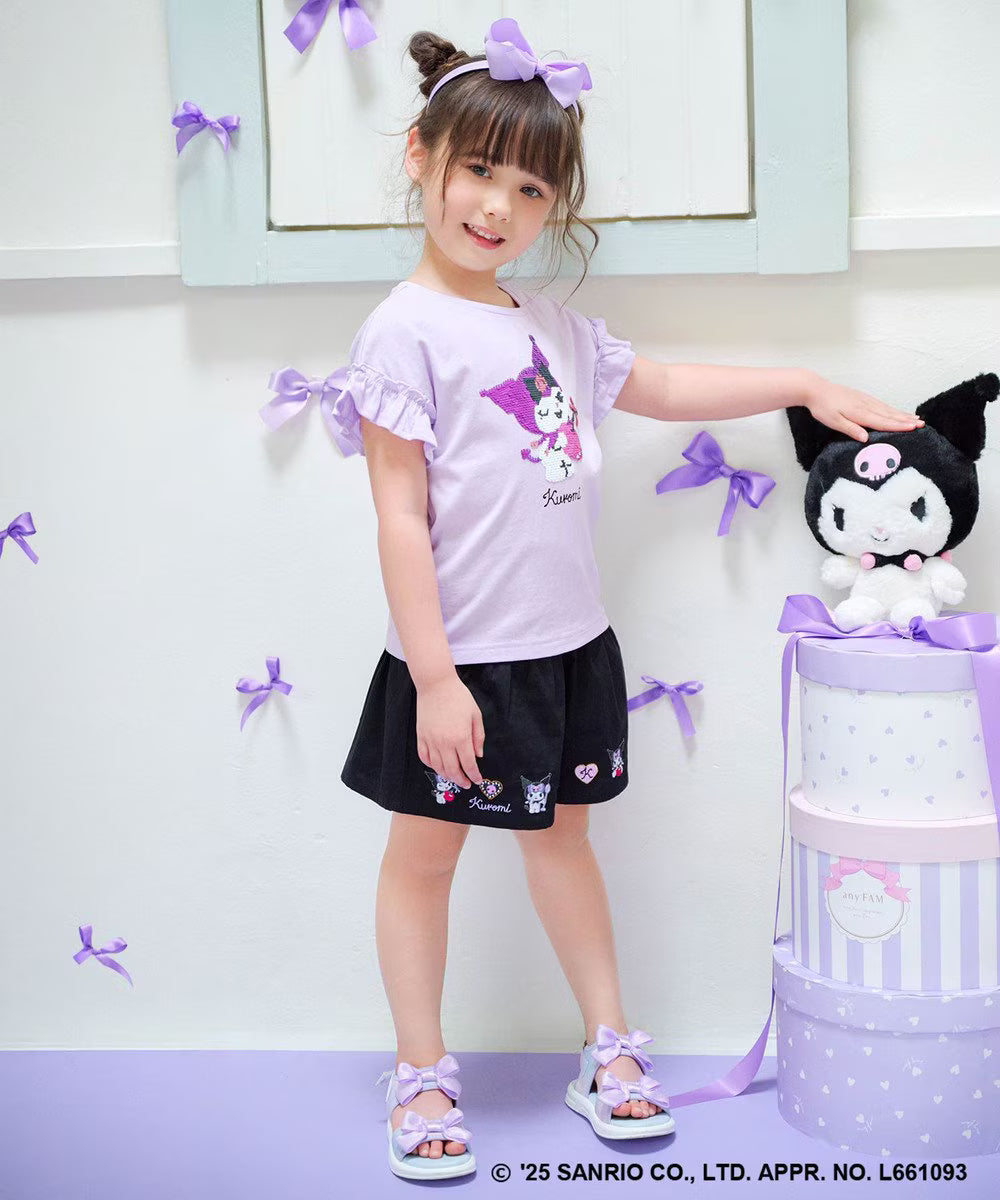 Japanese children's clothing aF#a325 x Sanrio sequin pattern top 100-150cm girls summer TOPS