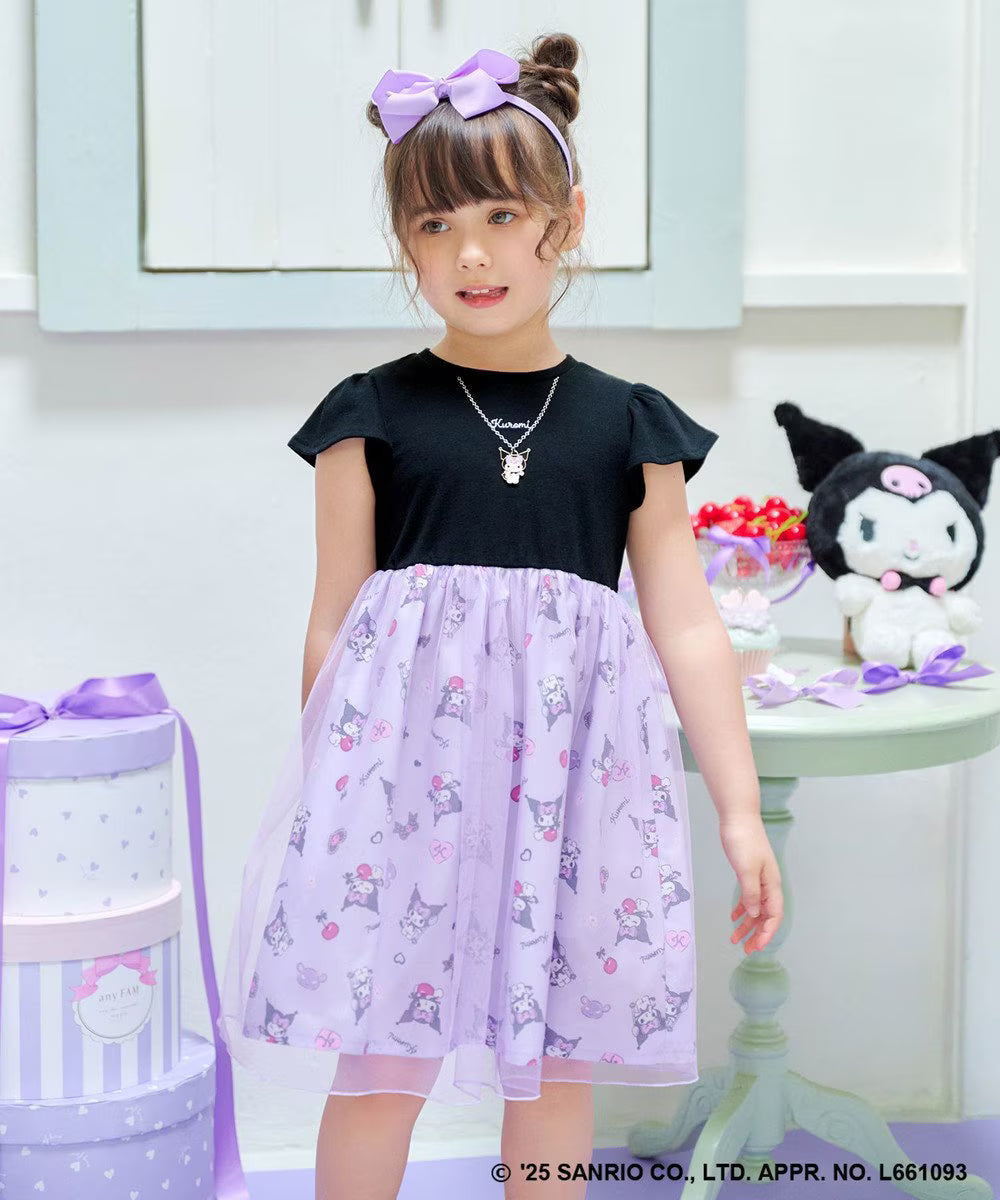 Japanese children's clothing aF#a325 x Sanrio necklace pattern dress 100-150cm girls summer dresses