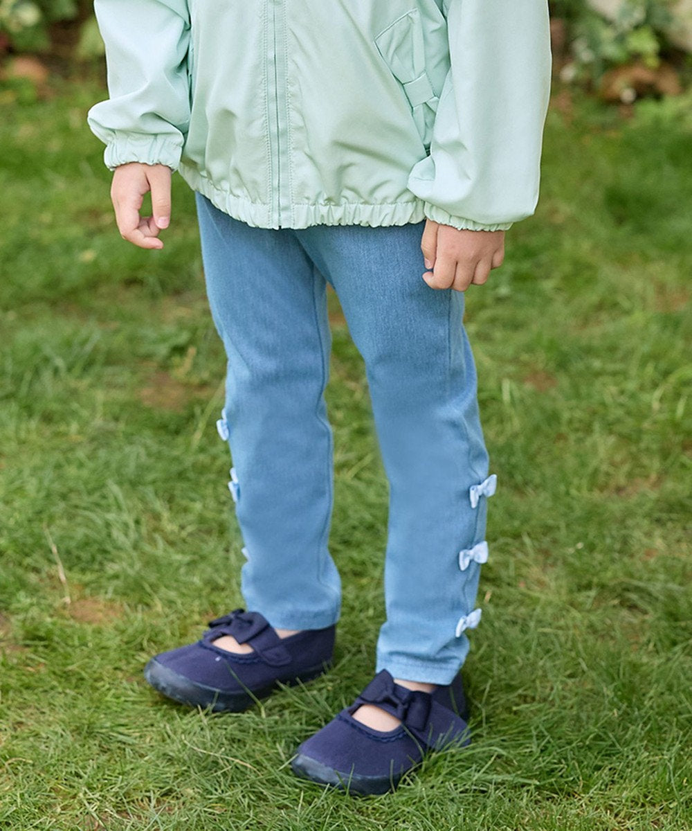 Japanese children's clothing aF#a325 bow skinny jeans 100-140cm girls summer PANTS