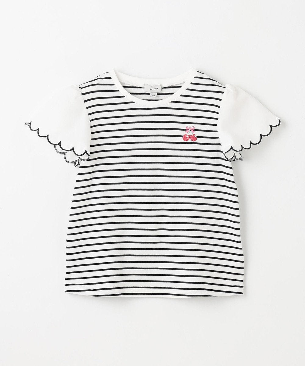 Japanese children's clothing aF#a325 lace sleeve top 100-150cm girls summer TOPS
