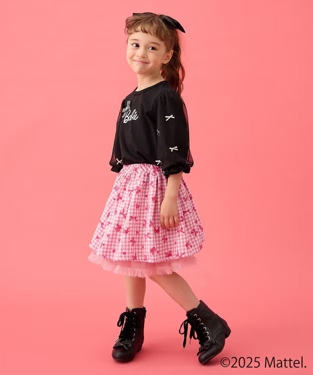 Japanese children's clothing aF#a325 Floral tulle dress 100-150cm Girls summer dresses for interviews/banquets/performances