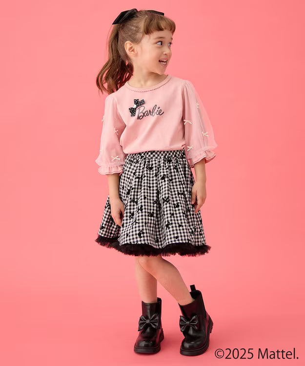 Japanese children's clothing aF#a325 Floral tulle dress 100-150cm Girls summer dresses for interviews/banquets/performances