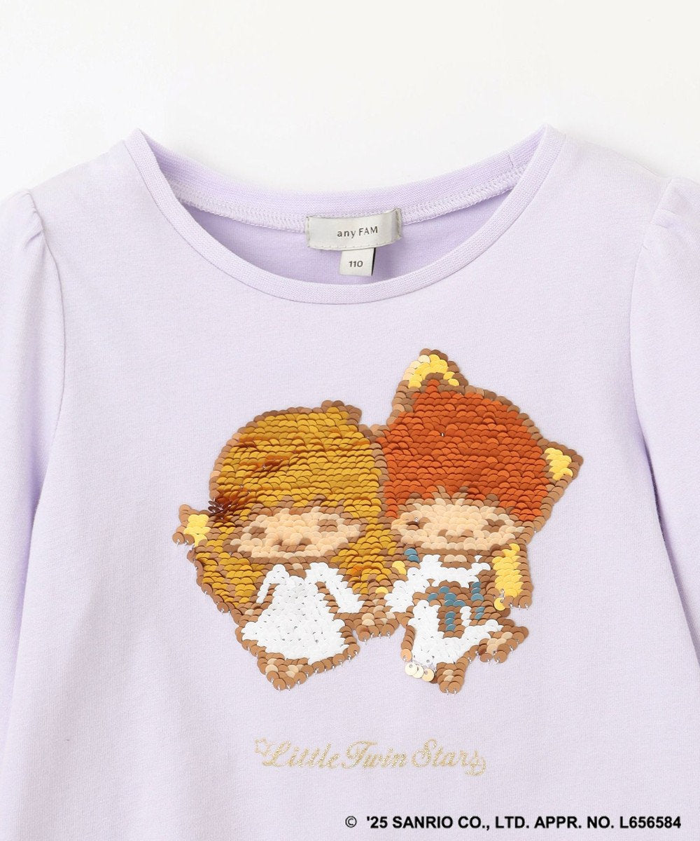 Japanese children's clothing aF#a325 Little Twin Stars 2Way sequined long-sleeved top 100-140cm girls summer TOPS